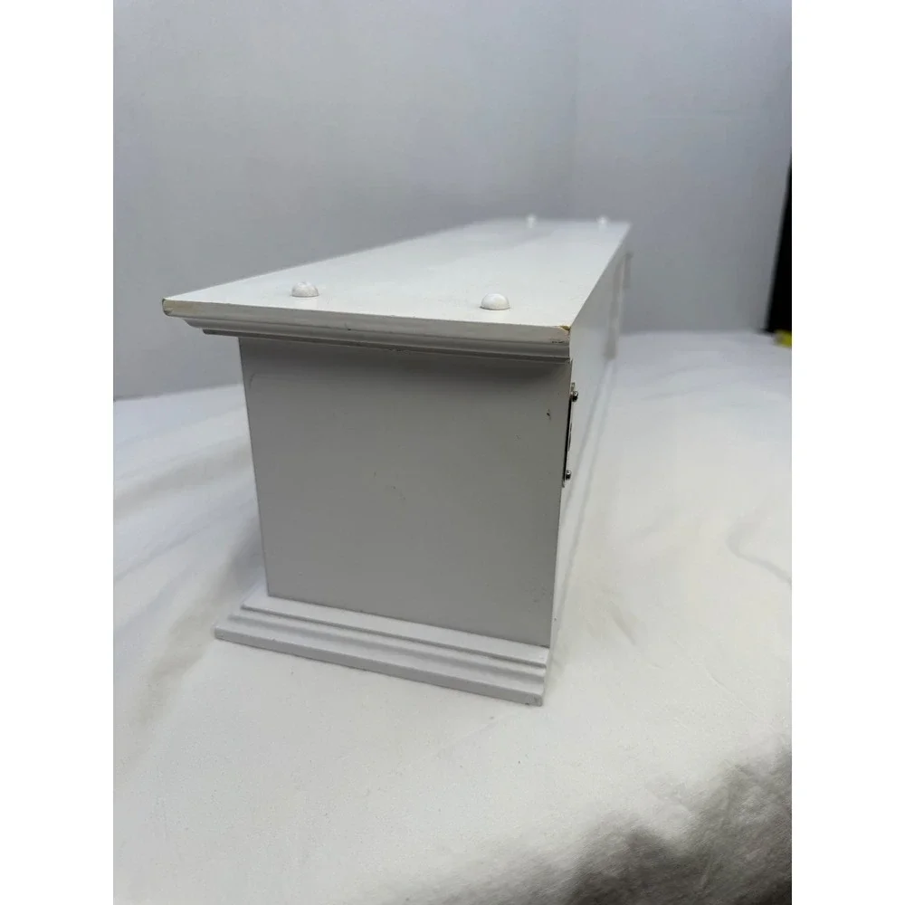 White Wooden 4 Cube Cubby Organizer Wall Mount Storage Rack